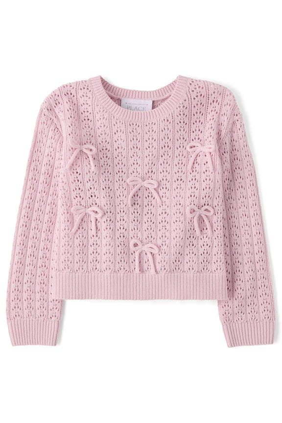 Toddler Girls Long Sleeve Bow Sweater, Sizes 12M-5T