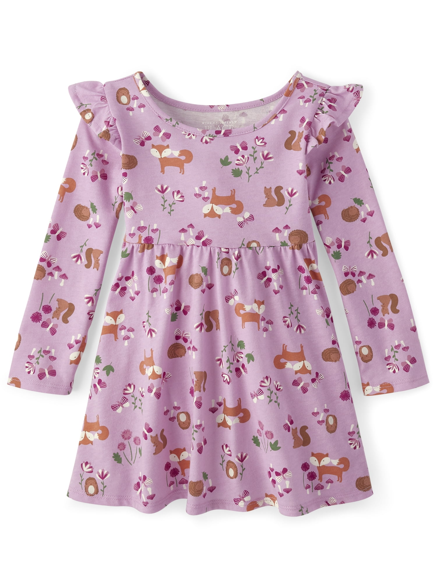 The Children's Place Toddler Girls Long Sleeve Dress, Sizes 12M-5T ...