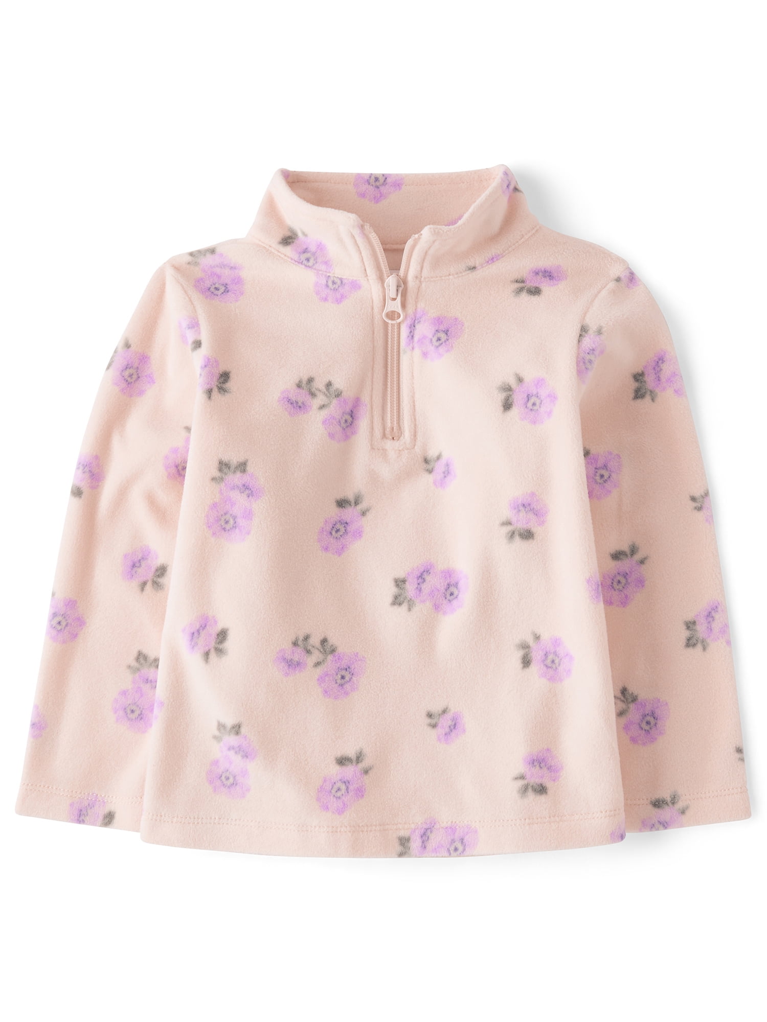 The Children's Place Toddler Girls Long Sleeve Microfleece Half Zip Pullover, Sizes 12M-5T