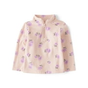 The Children's Place Toddler Girls Long Sleeve Microfleece Half Zip Pullover, Sizes 12M-5T