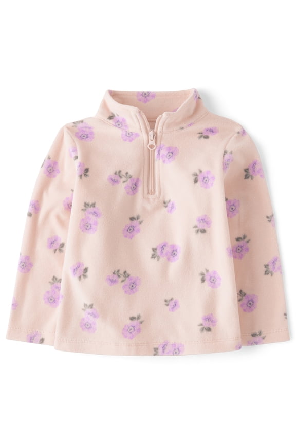 Toddler Girls Long Sleeve Microfleece Half Zip Pullover, Sizes 12M-5T