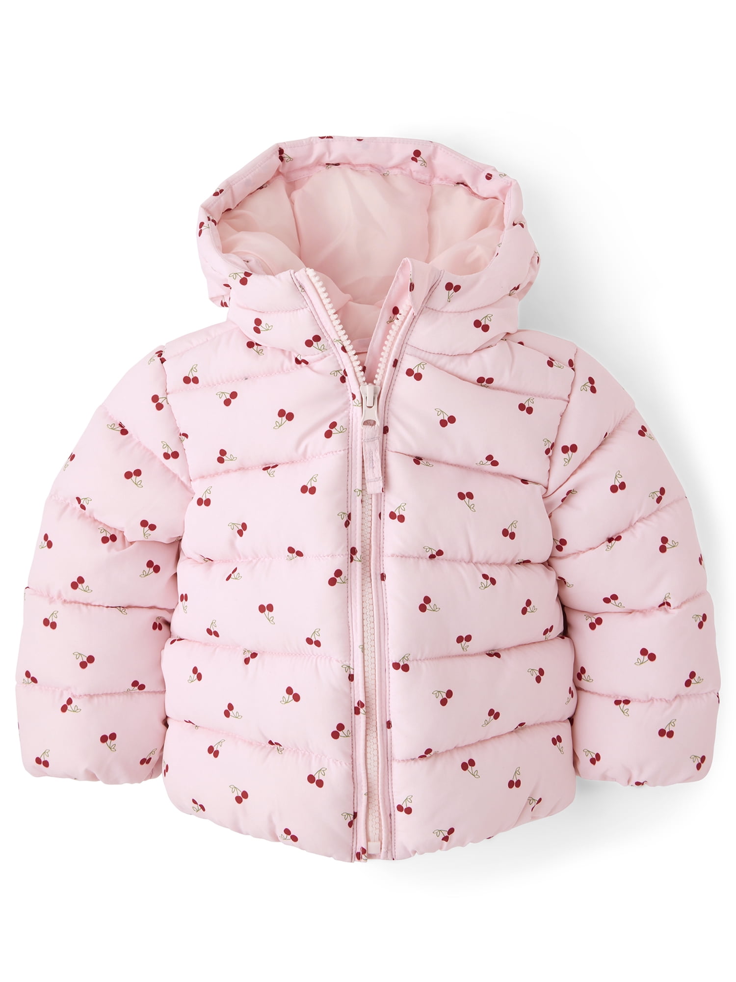 The Children's Place Toddler Girls Long Sleeve Print Hooded Puffer Jacket, Sizes 12M-5T