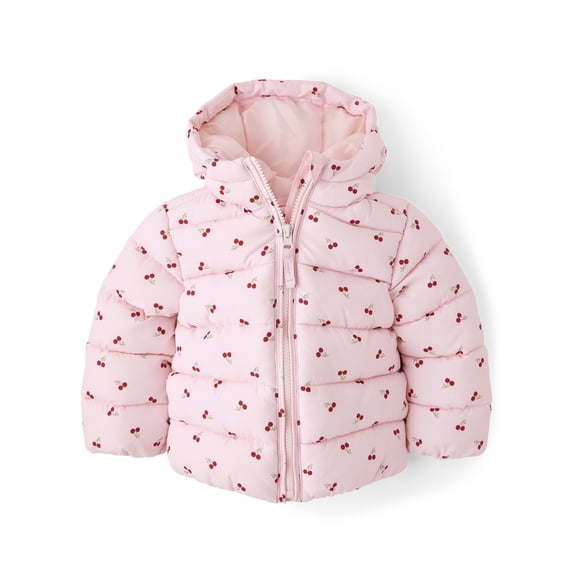 The Children's Place Toddler Girls Long Sleeve Print Hooded Puffer Jacket, Sizes 12M-5T