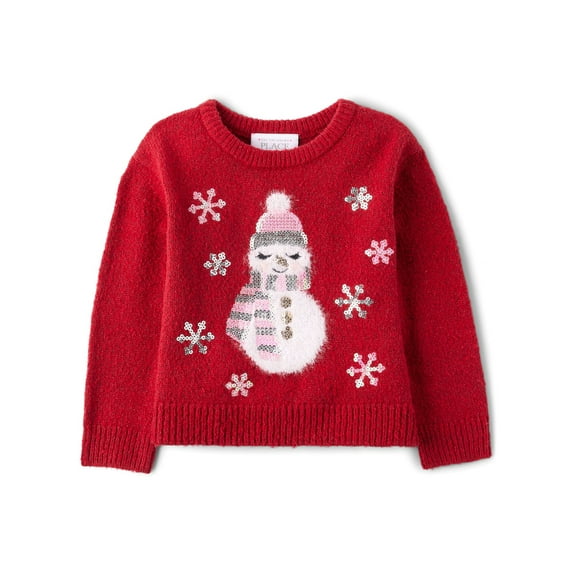 The Children's Place Toddler Girls Long Sleeve Sequin Sweater, Sizes 12M-5T