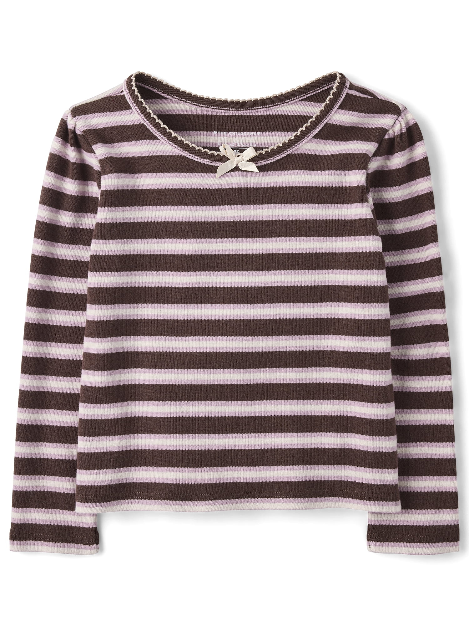The Children's Place Toddler Girls Long Sleeve Striped Ribbed Top, Sizes 12M-5T