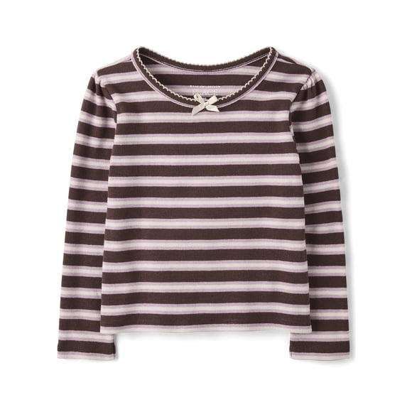 The Children's Place Toddler Girls Long Sleeve Striped Ribbed Top, Sizes 12M-5T