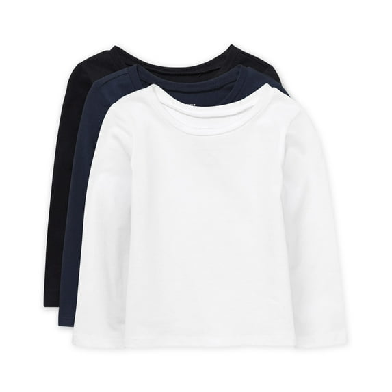 The Children's Place Toddler Girls Long Sleeve T-Shirt, 3-Pack, Sizes 12M-5T