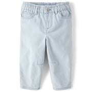 Toddler Girls Railroad Striped Barrel Jeans, Sizes 12M-5T