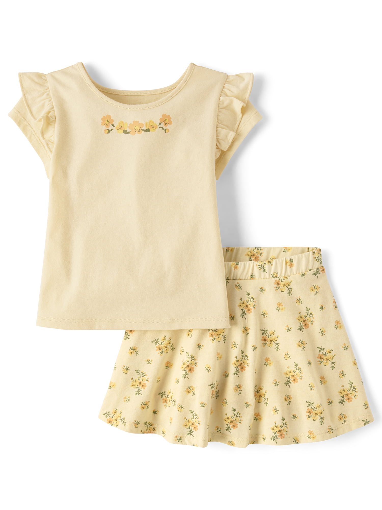 The Children's Place Toddler Girls Short Flutter Sleeve Outfit Set, 2-Piece, Sizes 12M-5T