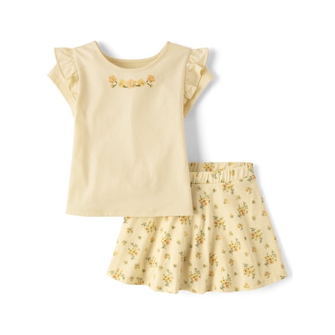 Toddler Girls Short Flutter Sleeve Outfit Set, 2-Piece, Sizes 12M-5T