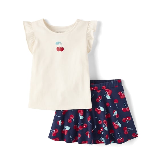 The Children's Place Toddler Girls Short Flutter Sleeve Outfit Set, 2-Piece, Sizes 12M-5T