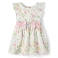 thumbnail image 1 of The Children's Place Toddler Girls Short Sleeve Bunny Bow Flutter Dress, Sizes 12M-5T, 1 of 4