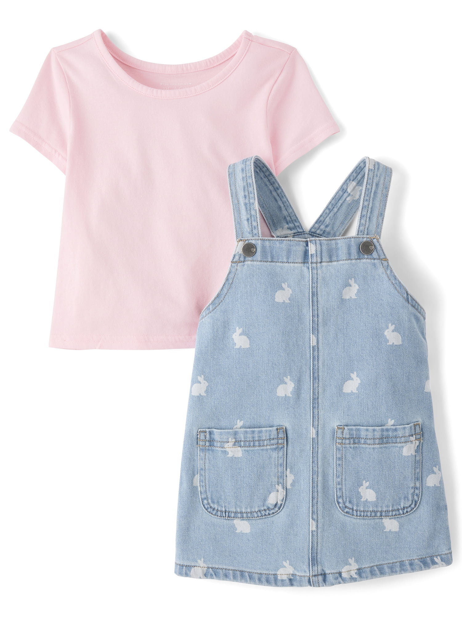 The Children's Place Toddler Girls Short Sleeve Skirtall Outfit Set, 2-Piece, Sizes 12M-5T