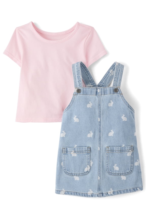 Toddler Girls Short Sleeve Skirtall Outfit Set, 2-Piece, Sizes 12M-5T