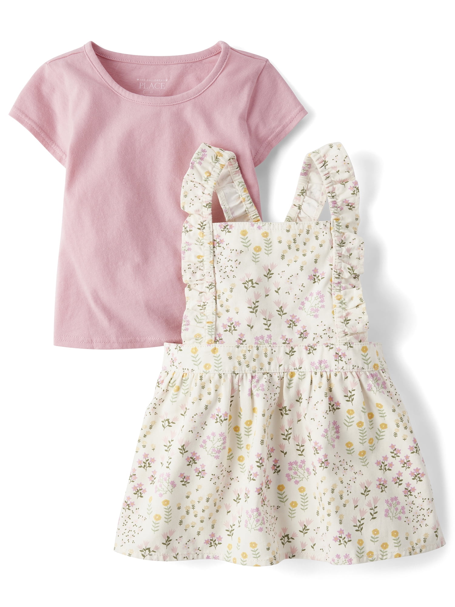 The Children's Place Toddler Girls Short Sleeve Skirtall Outfit Set, 2-Piece, Sizes 12M-5T