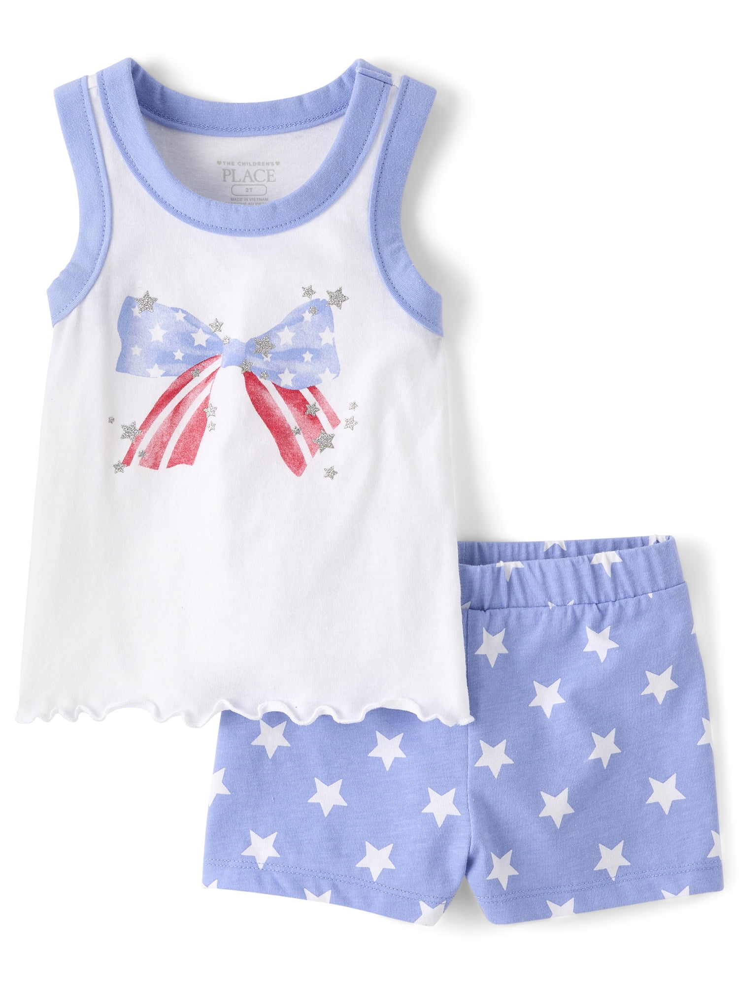The Children's Place Toddler Girls Sleeveless Americana Outfit Set, 2-Piece, Sizes 12M-5T