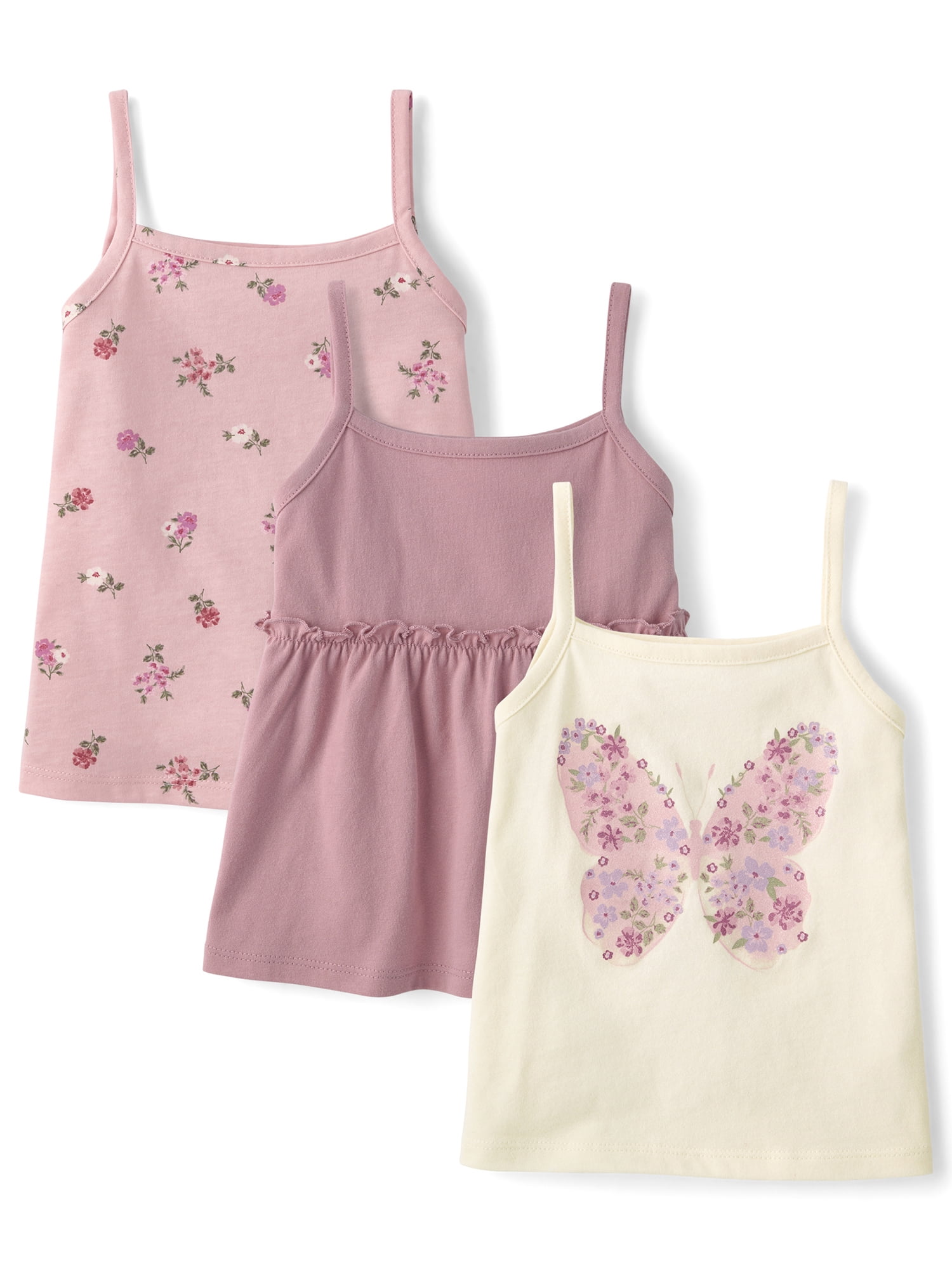 The Children's Place Toddler Girls Sleeveless Glitter Tank Top, 3-Pack, Sizes 12M-5T