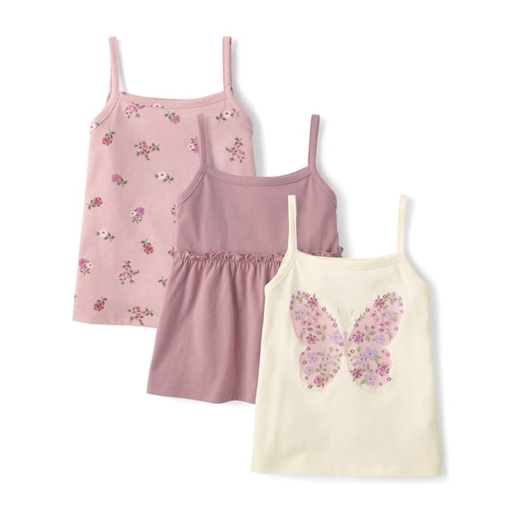 The Children's Place Toddler Girls Sleeveless Glitter Tank Top, 3-Pack, Sizes 12M-5T