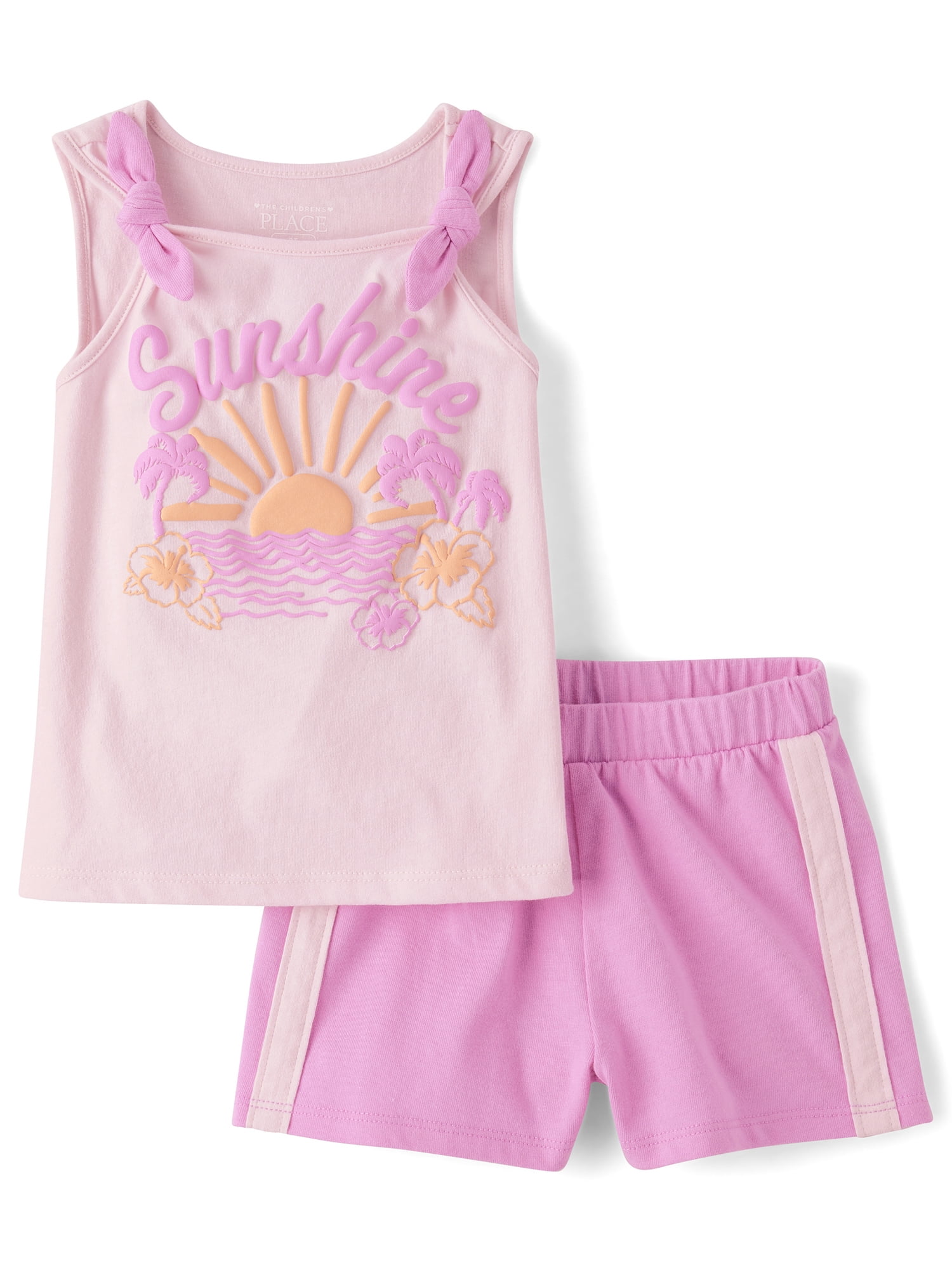 The Children's Place Toddler Girls Sleeveless Graphic Outfit Set, 2-Piece, Sizes 12M-5T