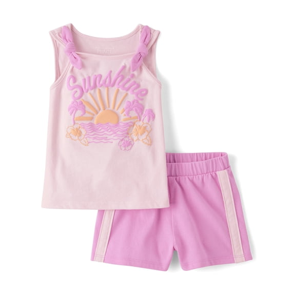 The Children's Place Toddler Girls Sleeveless Graphic Outfit Set, 2-Piece, Sizes 12M-5T