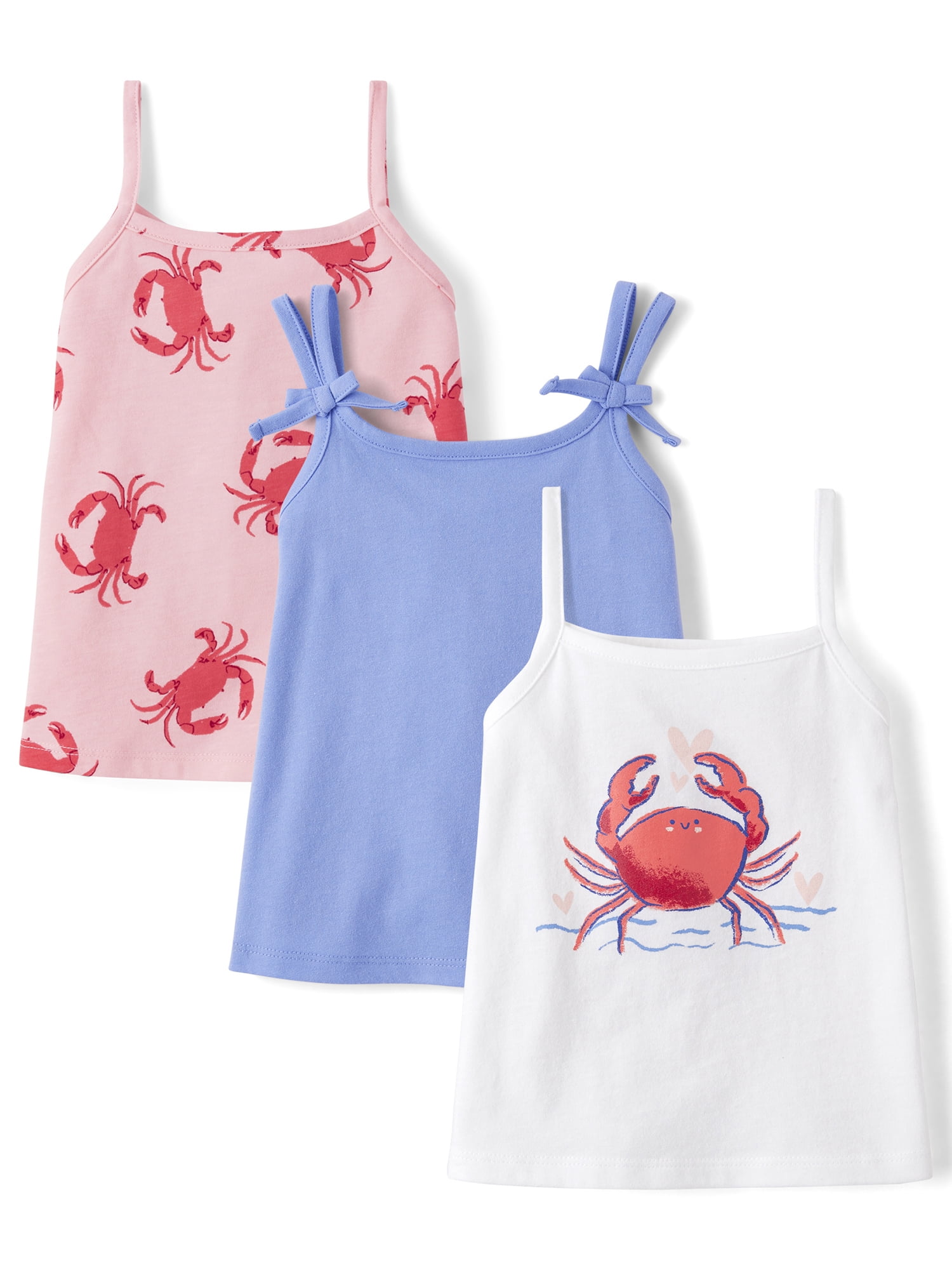 The Children's Place Toddler Girls Sleeveless Printed Tank Top, 3-Pack, Sizes 12M-5T