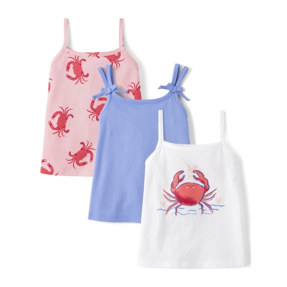 The Children's Place Toddler Girls Sleeveless Printed Tank Top, 3-Pack, Sizes 12M-5T