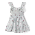thumbnail image 1 of The Children's Place Toddler Girls Striped Cherry Smocked Ruffle Dress, Sizes 12M-5T, 1 of 3