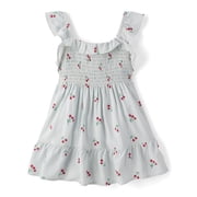 Toddler Girls Striped Cherry Smocked Ruffle Dress, Sizes 12M-5T
