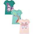 thumbnail image 1 of The Children's PlaceThe Children's Place Girls Short Sleeve Graphic T- Shirt 3-PackBUTTERFLY/Heart/RAINBOYXLarge (14), 1 of 4