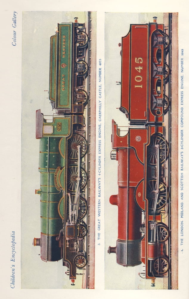 The Childrens Encyclopedia 1930s Trains 2 Canvas Art - Unknown (18 x 24)