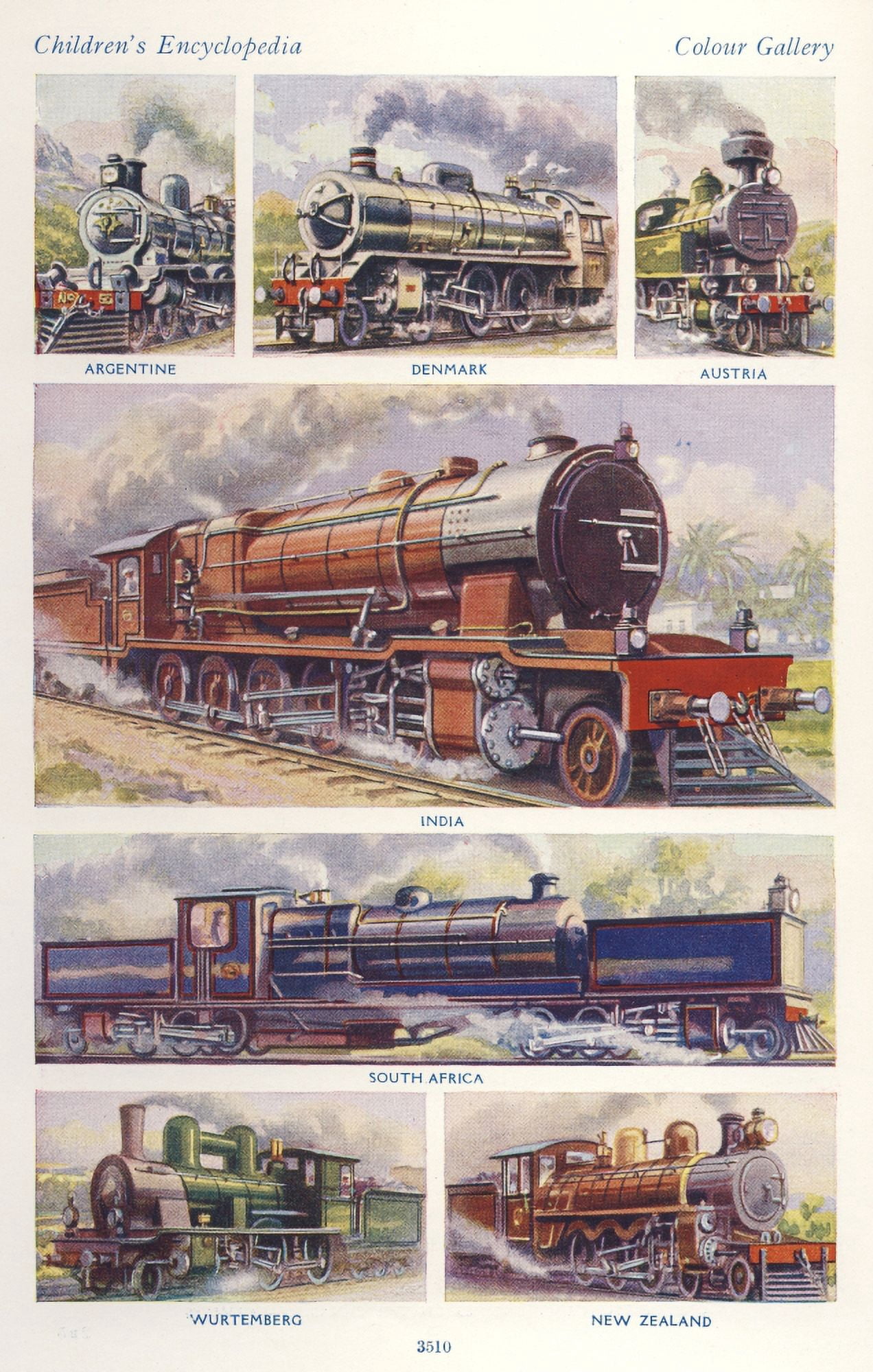 The Childrens Encyclopedia 1930s Trains 3 Canvas Art - Unknown (18 x 24)