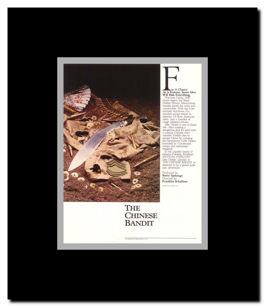The Chinese Bandit Framed Movie Poster