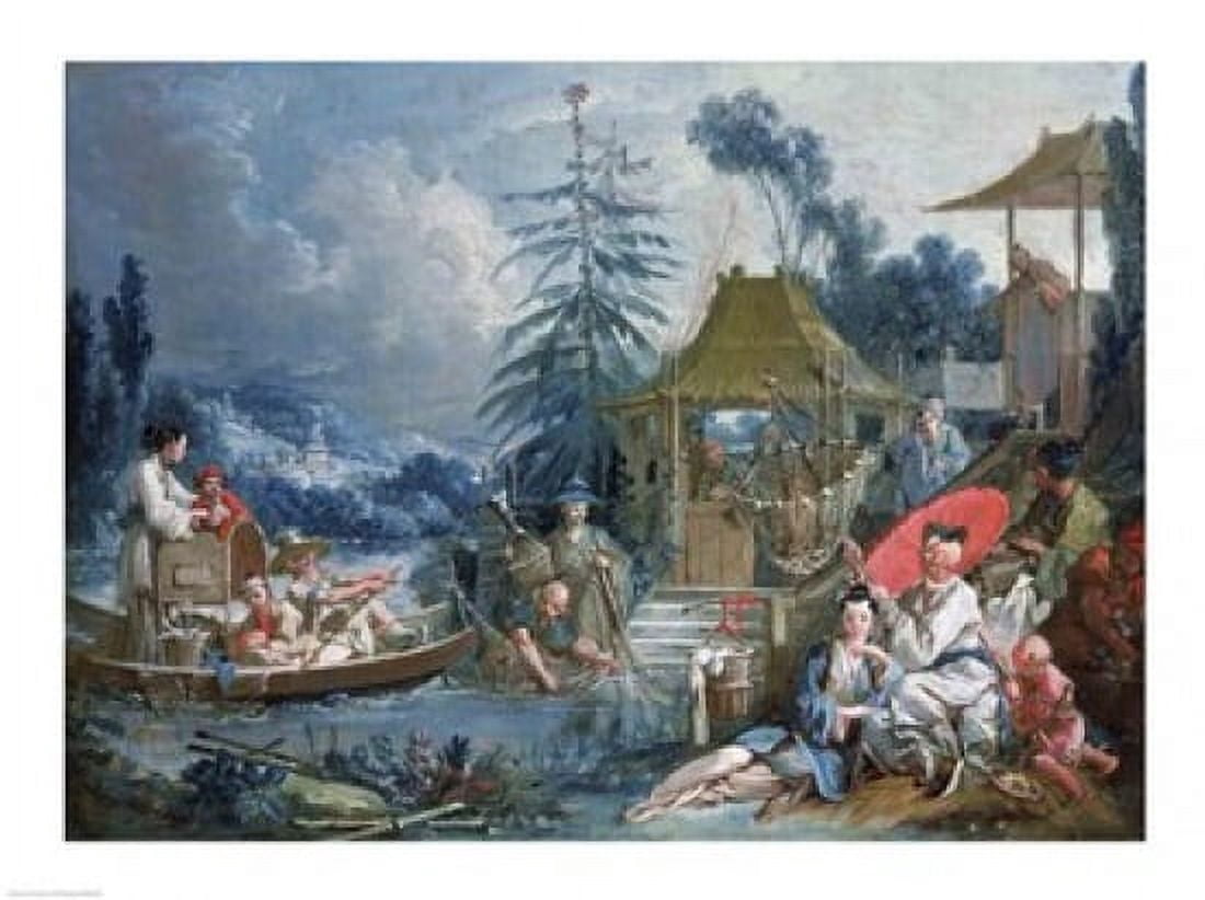 The Chinese Fishermen Canvas Art - Francois Boucher (24 x 18)