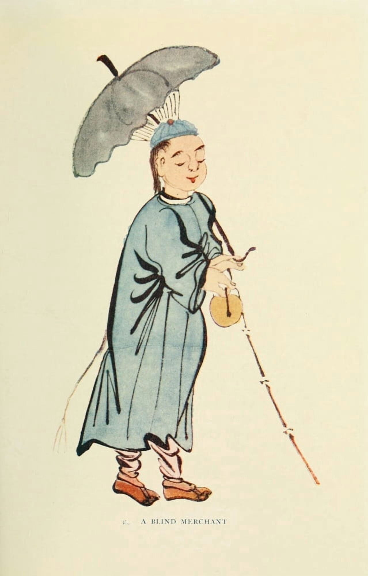 The Chinese at Home 1911 A blind merchant Canvas Art - Unknown (18 x 24)
