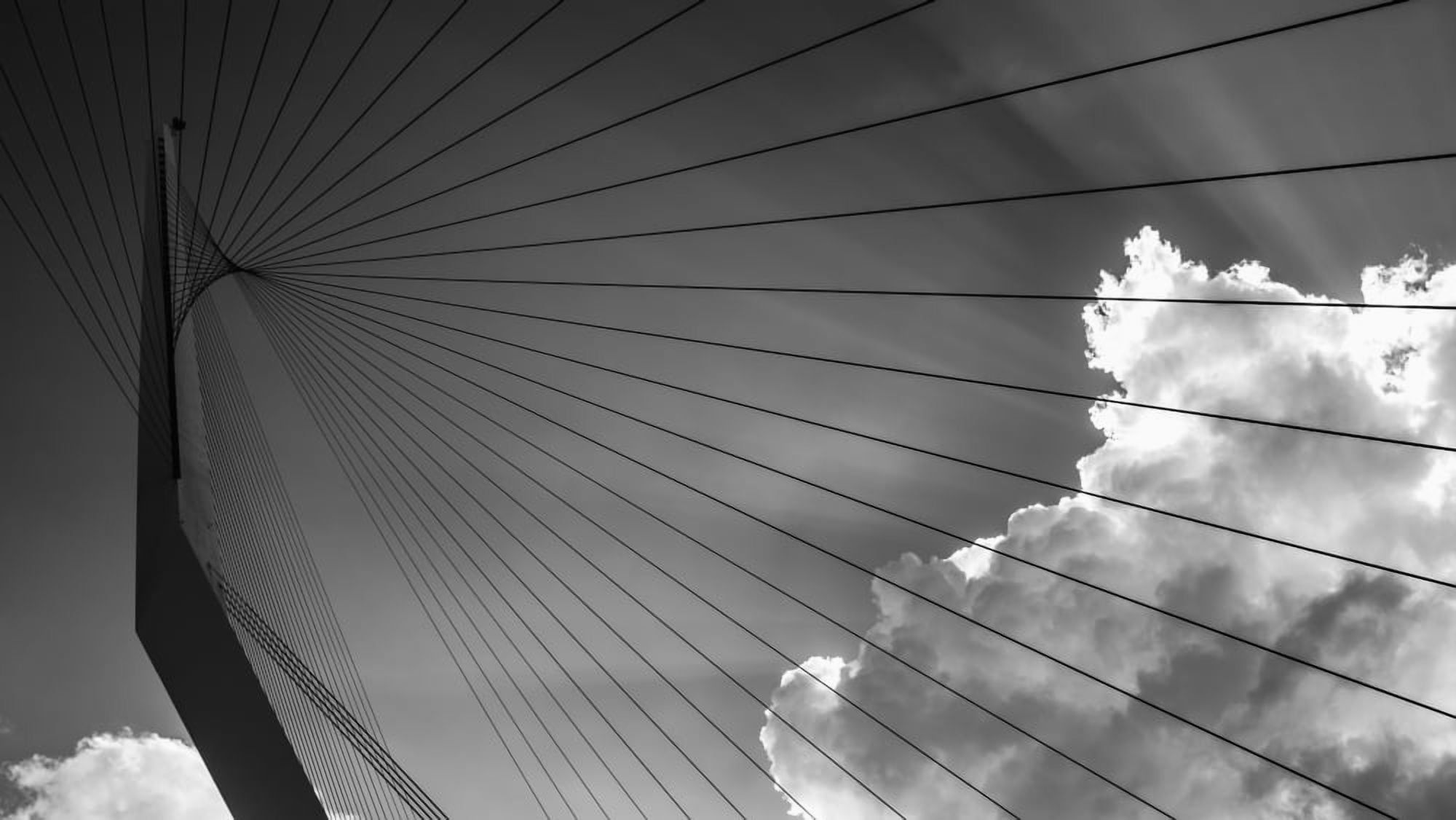 The Chords of Jerusalem Bridge in the late afternoon Jerusalem Israel Canvas Art - Robert Schenck Design Pics (40 x 22)