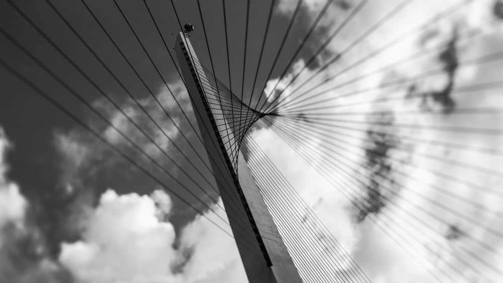 The Chords of Jerusalem Bridge in the late afternoon Jerusalem Israel Canvas Art - Robert Schenck Design Pics (40 x 22)
