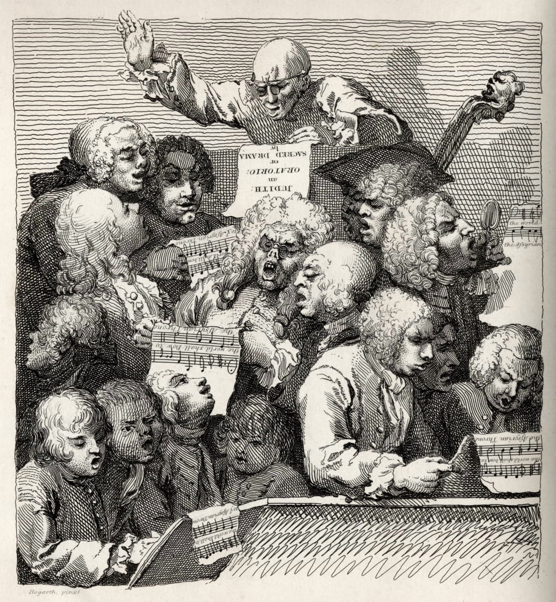 The Chorus From The Original Picture By Hogarth From The Works Of Hogarth Published London 1833 Canvas Art - Ken Welsh Design Pics (14 x 15)