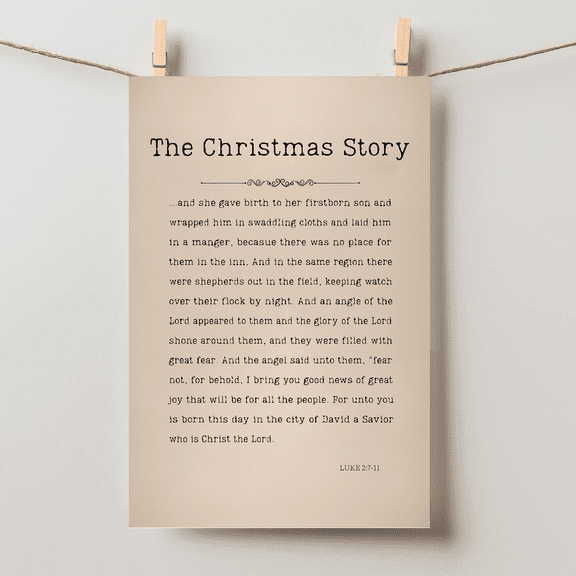 The Christmas Story Wall Art Nativity Christian Birth Jesus Unframed Paper Poster 24x36in