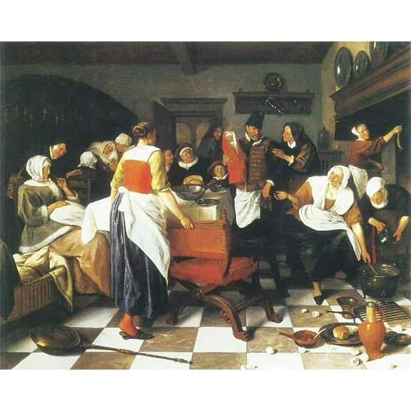 "The Chritening Feast, Jan Steen - CANVAS OR FINE PRINT WALL ART"