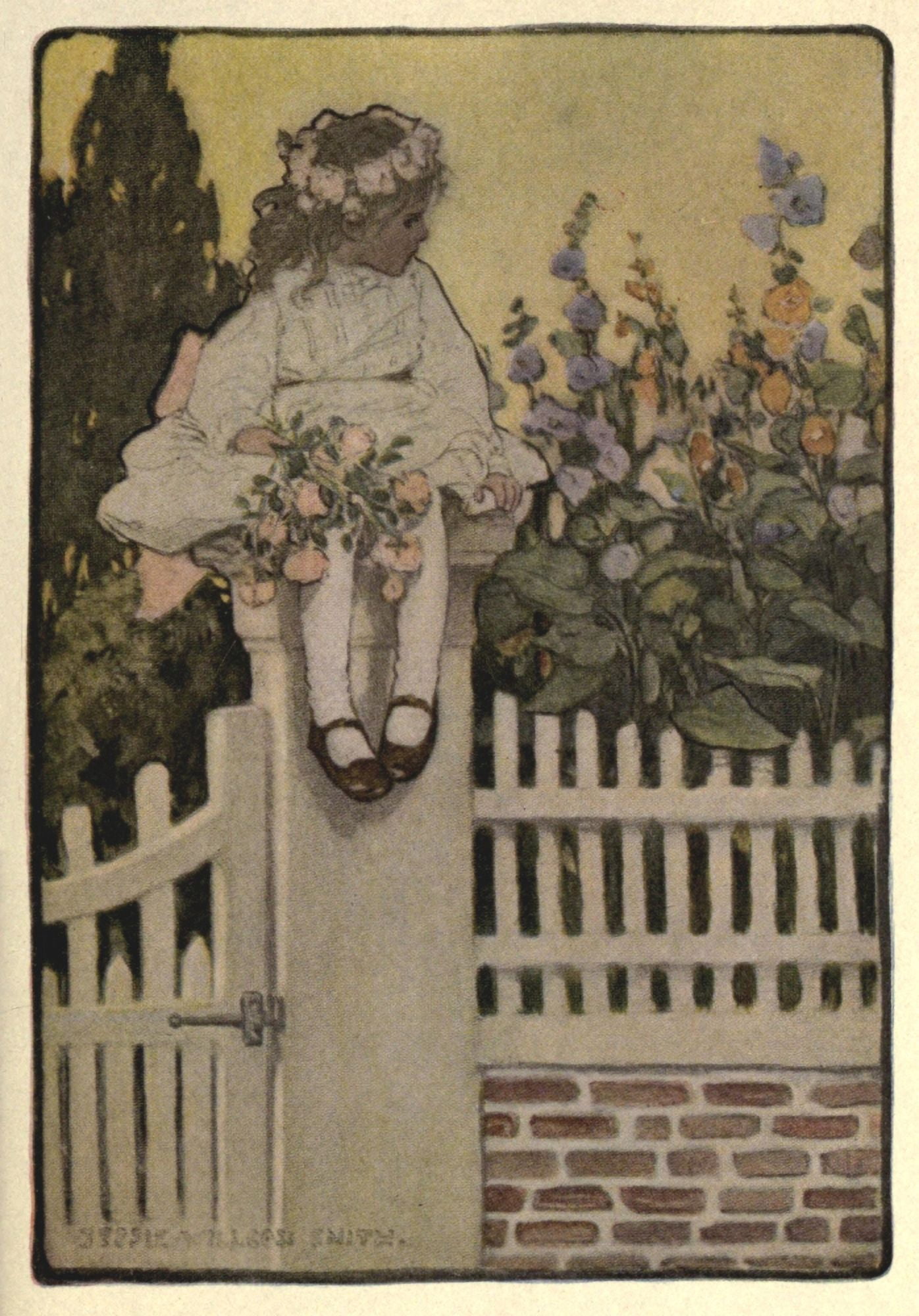 The Chronicles of Rhoda 1909 Rhoda on wall Canvas Art - Jessie Willcox Smith (18 x 24)