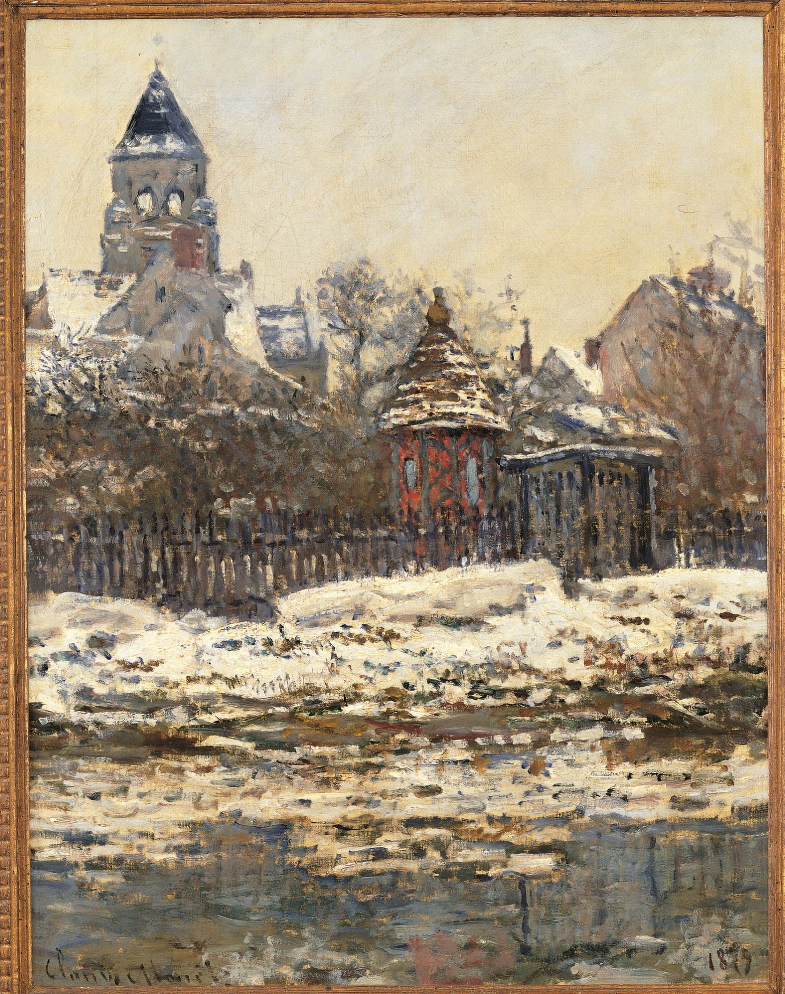 The Church At Vtheuil Canvas Art -  (18 x 24)