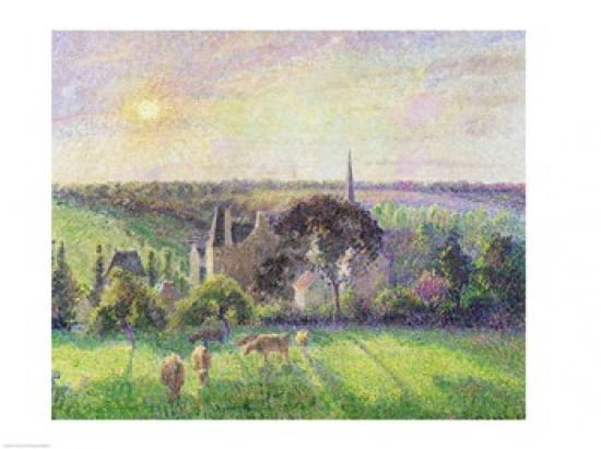 The Church and Farm of Eragny 1895 Canvas Art - Camille Pissarro (24 x 18)