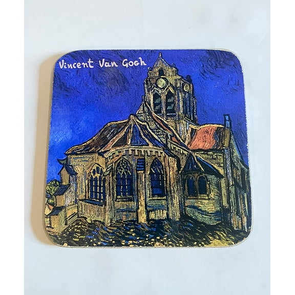 The Church at Auvers Vincent Van Gogh Painting Glass Coaster