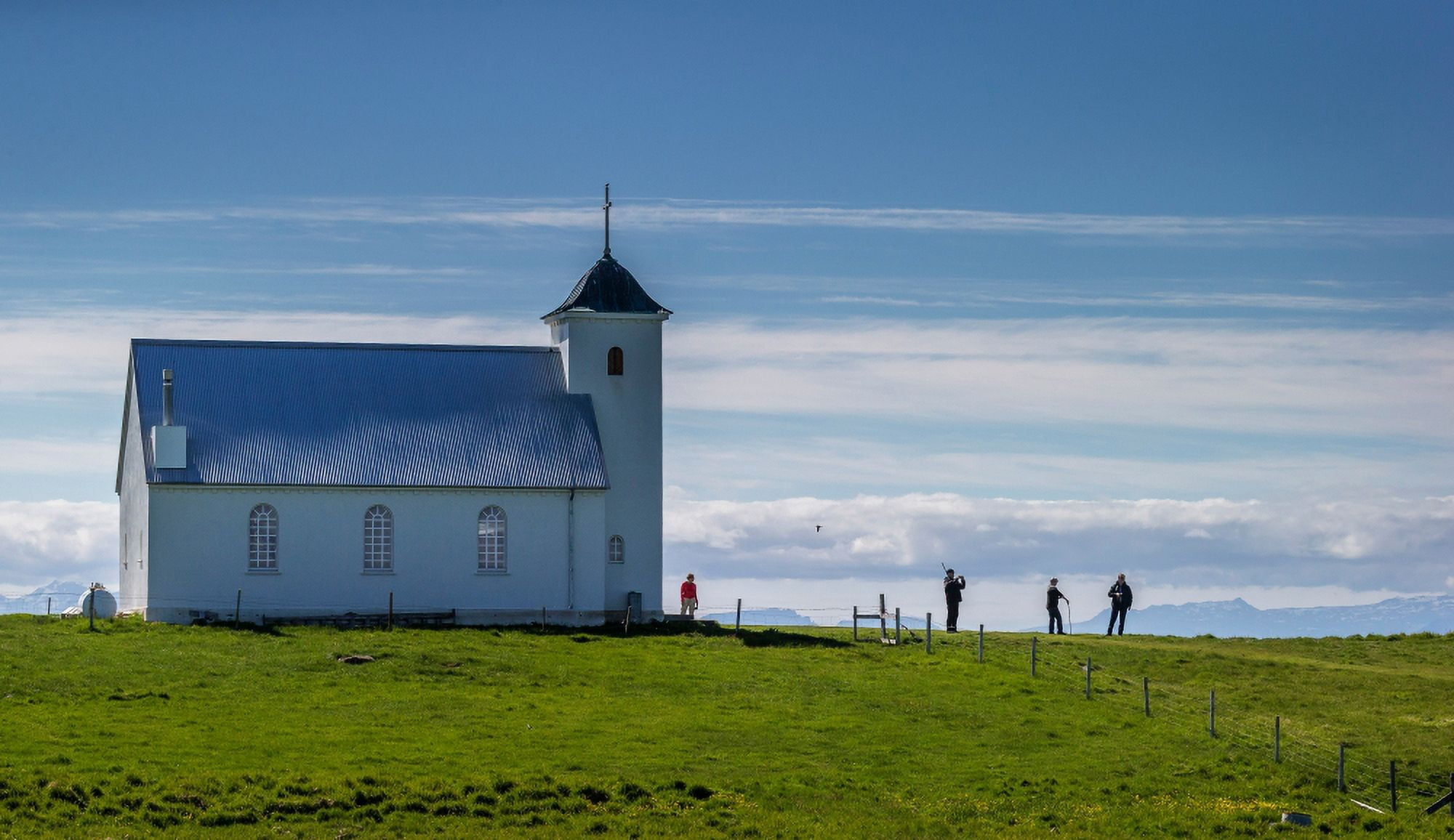The Church of Flatey Flatey Island Borgarfjordur Iceland Canvas Art - Panoramic Images (20 x 12)