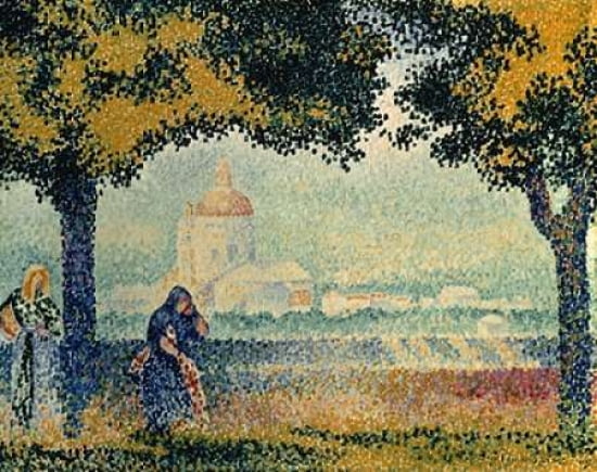 The Church of Santa Maria degli Angely near Assisi Canvas Art - Henri Edmond Cross (24 x 30)