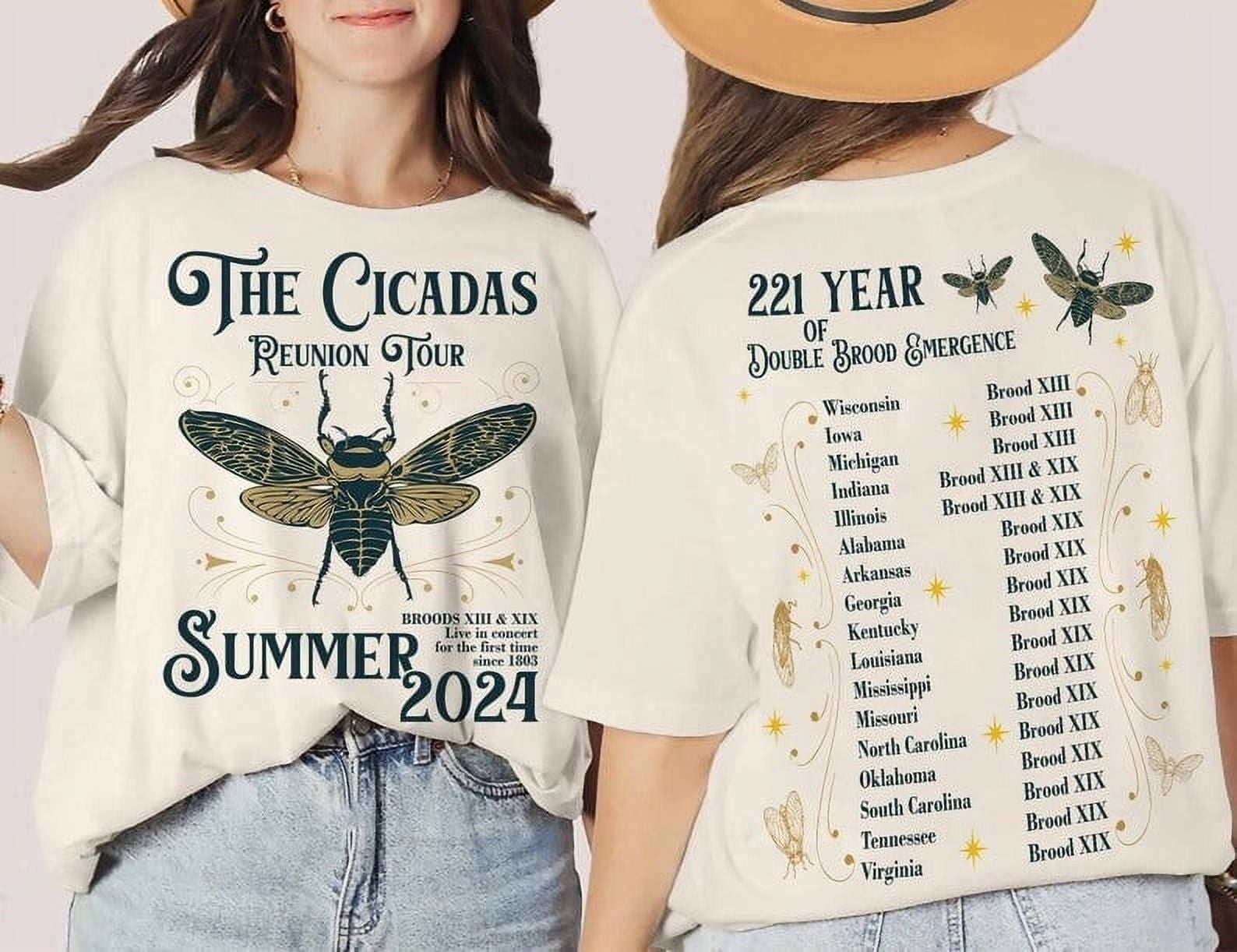 The Cicadas Reunion Tour Summer 2025 Shirt, Double Broods XIII & XIX