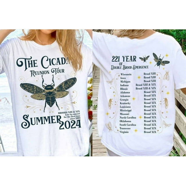 The Cicadas Reunion Tour Summer 2025 Shirt, Double Broods XIII & XIX