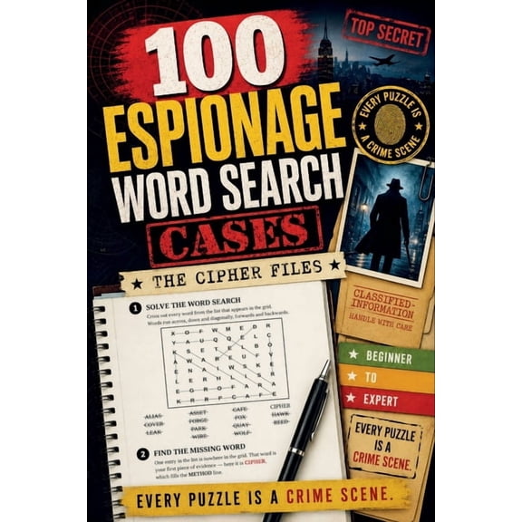 The Cipher Files: 100 Espionage Word Search Cases, (Paperback)