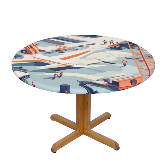 The Circular Table Cover Has Good Anti-Fouling And Anti-Oil Crease Resistance And The Elastic Band Is Easy To Install Construction Site Small