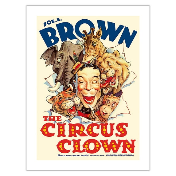 The Circus Clown - Starring Joe E. Brown - Vintage Film Movie Poster c.1934 - Fine Art Matte Paper Print (Unframed) 24x32in